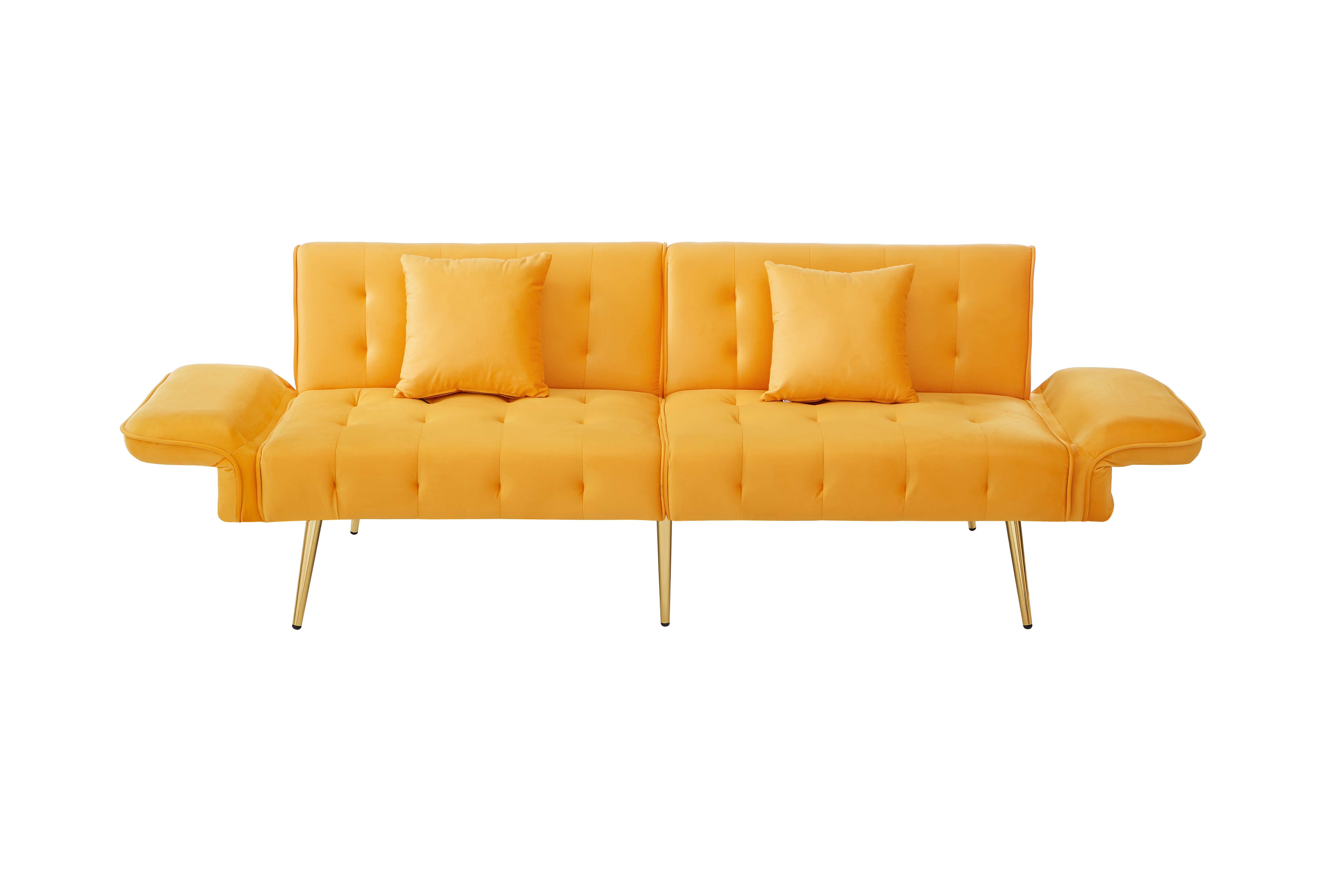 Merax Schlafsofa 2-in-1 Zweisitzer-Sofa Klappsofa mit Bettfunktion, platzsparend & multifunktional, 178x82x70cm 1 Teile, Sofabett mit verstellbarer Rückenlehne & Armlehnen und 6 Metallfüße