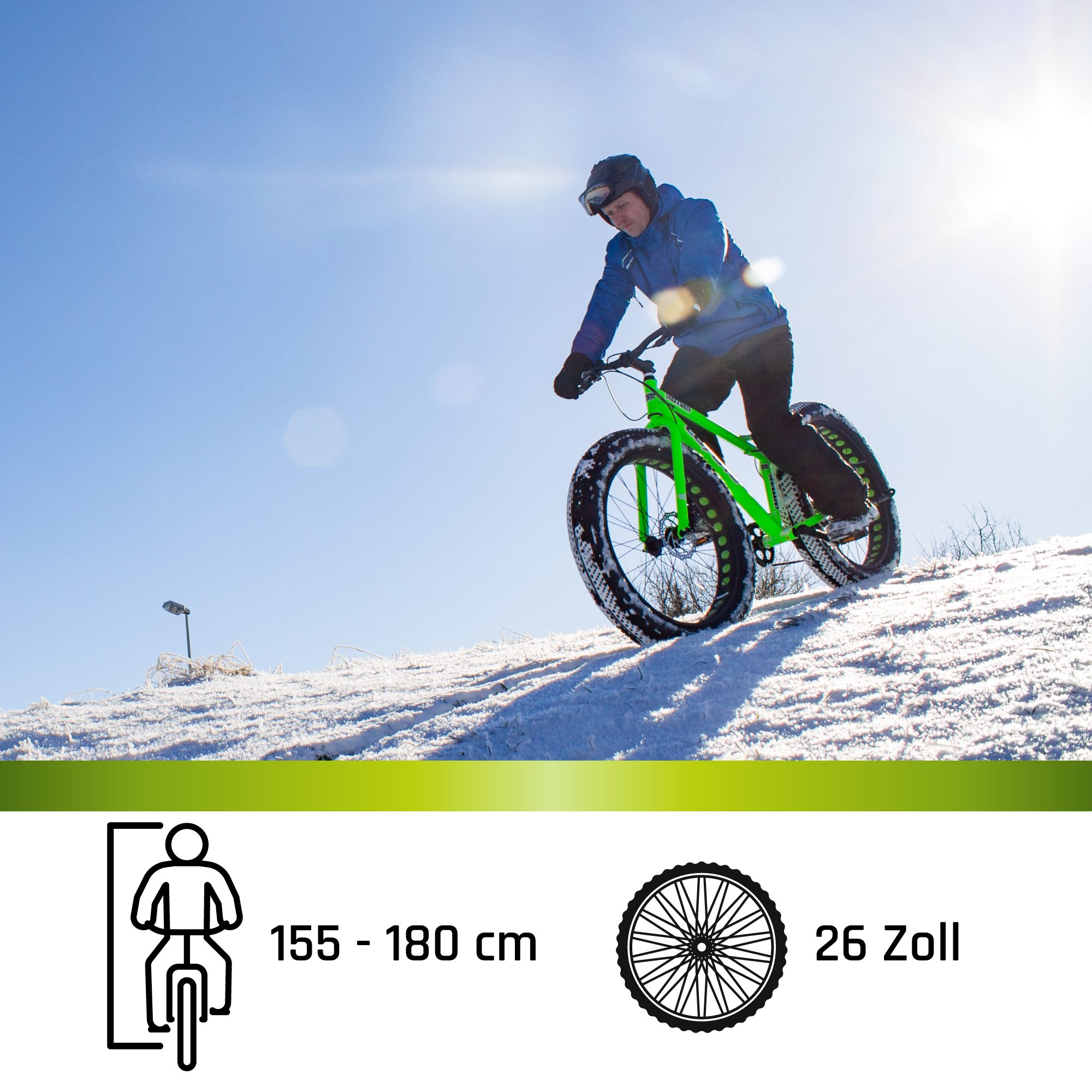 Galano Mountainbike Fatman 4.0, 7 Gang Shimano Tourney Schaltwerk, Kettenschaltung, 26 Zoll Fatbike für Damen und Herren 155 - 180 cm MTB Fahrrad Fat Bike