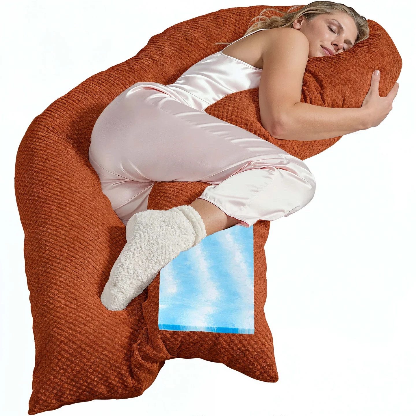 Seitenschläferkissen Traumreiter U Visco Kissen mit Bezug Velour Deluxe