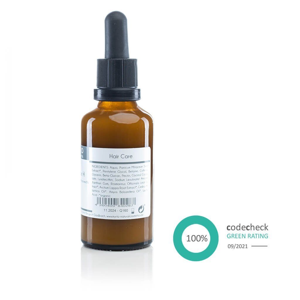 myrto Naturkosmetik Kopfhaut-Pflegeserum Bio Kopfhautkur H - Serum gegen Haarausfall mit Hirse & Koffein  für, Haarwachstum, versorgt Haarwurzeln rein pflanzliche Mikronährstoffe