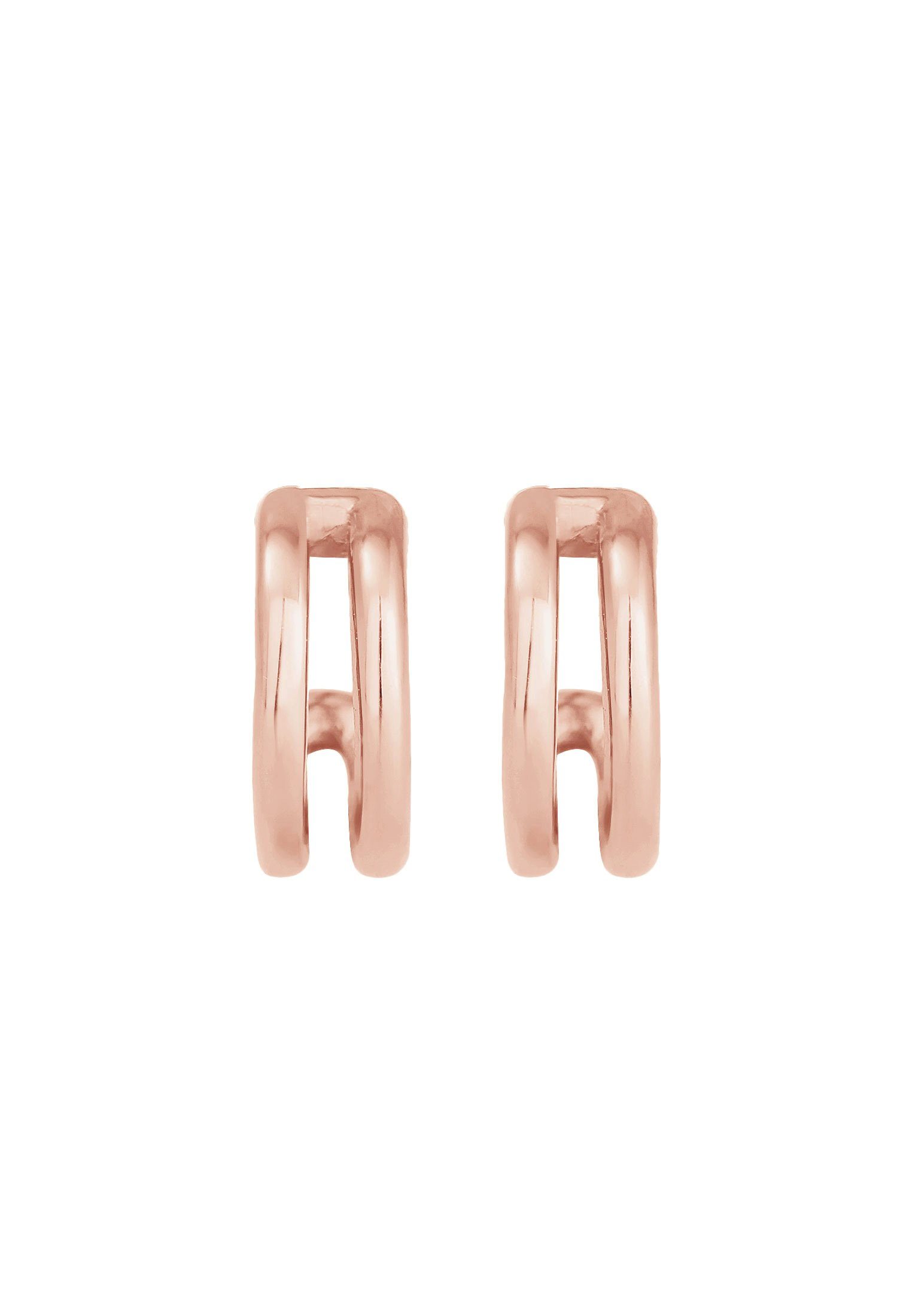 Elli Creolen Silber Basic Ohrstecker 925 Rosegold Paar Minimal Stecker