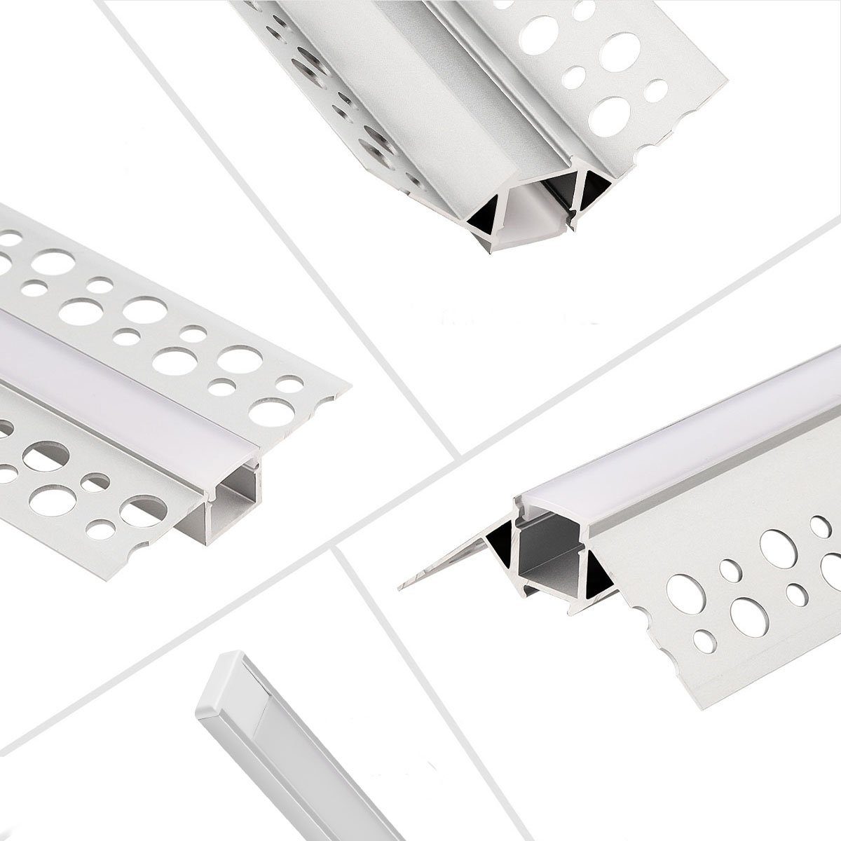 oyajia LED-Stripe-Profil 2x LED Aluprofil Aluminium Profile Alu Schiene Lei günstig online kaufen
