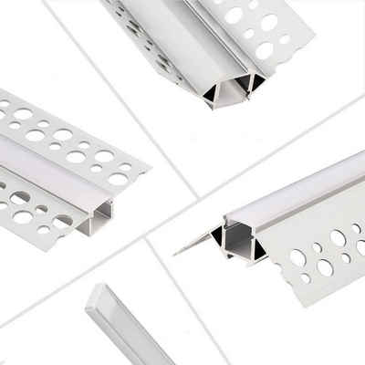 oyajia LED-Stripe-Profil 2x LED Aluprofil Aluminium Profile Alu Schiene Leiste Leuchte, 1m Alu Schiene für Streifen Beleuchtung Kanal Aluprofil Profile