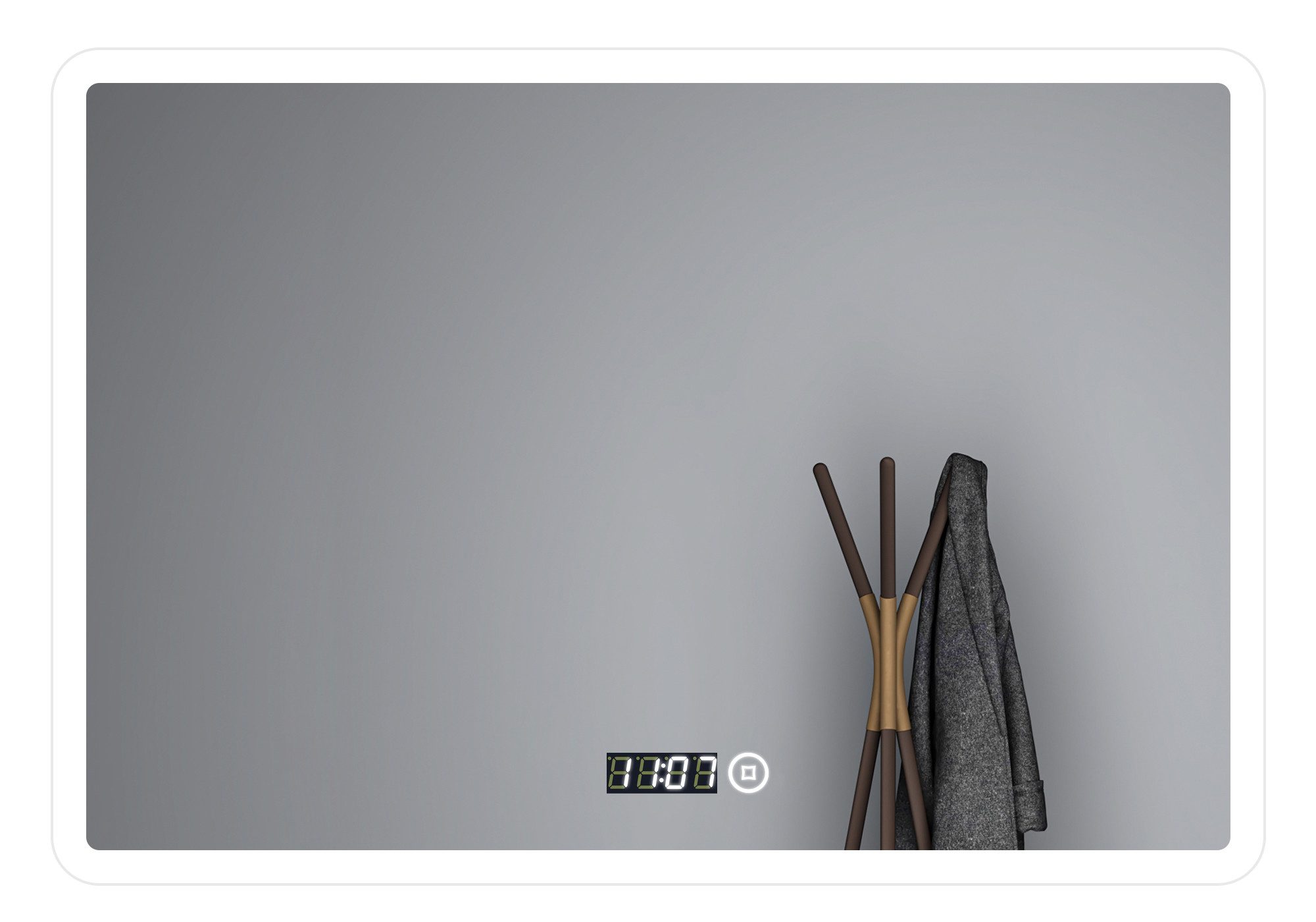 Badspiegel Badezimmerspiegel Led 100x60 cm Uhr 3Farben Helligkeit dimmbar Memory