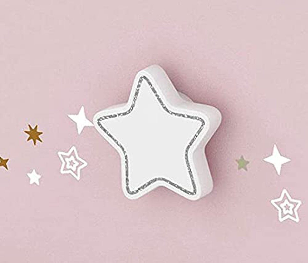 habeig Nachttisch Nachtkommode Mädchen Kinderzimmer Nachttisch Nachtschrank Rosa Weiss, abgerundete Kanten