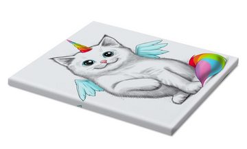 Posterlounge Leinwandbild Nikita Korenkov, Einhorn-Katze, Jungenzimmer Illustration