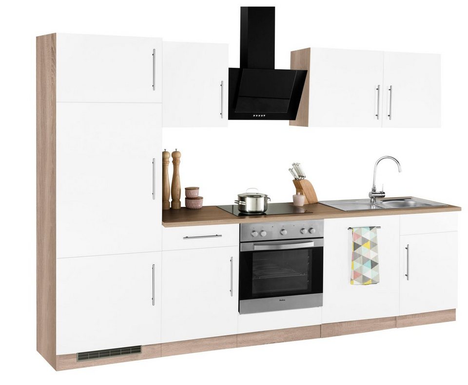 wiho Küchen Küchenzeile Cali, mit E-Geräten, Breite 280 cm, Beliebig um  weitere Schränke erweiterbar, z. B. auch über Eck
