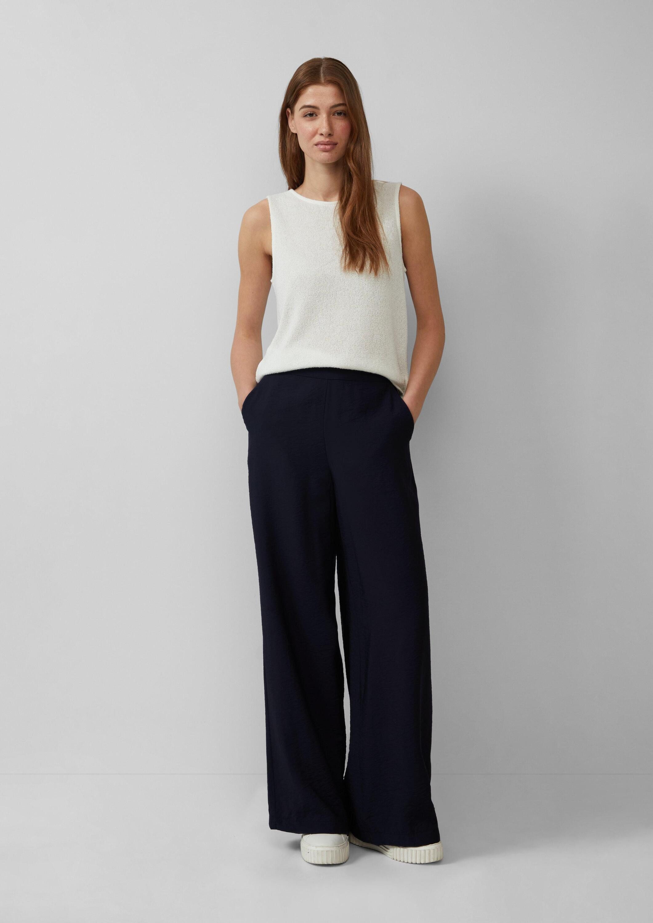 s.Oliver Chinos Hose Wide-Leg-Hose im Loose Fit mit Elastikbund günstig online kaufen
