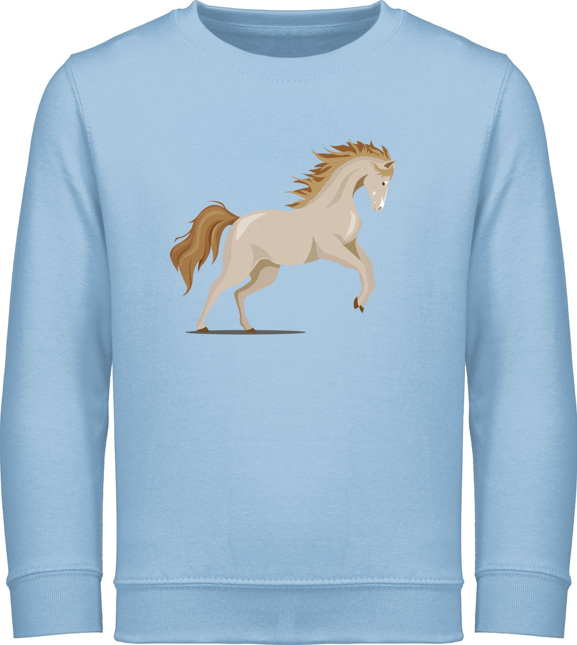 Shirtracer Pferd Pferd 1 Hellblau Steigend Sweatshirt