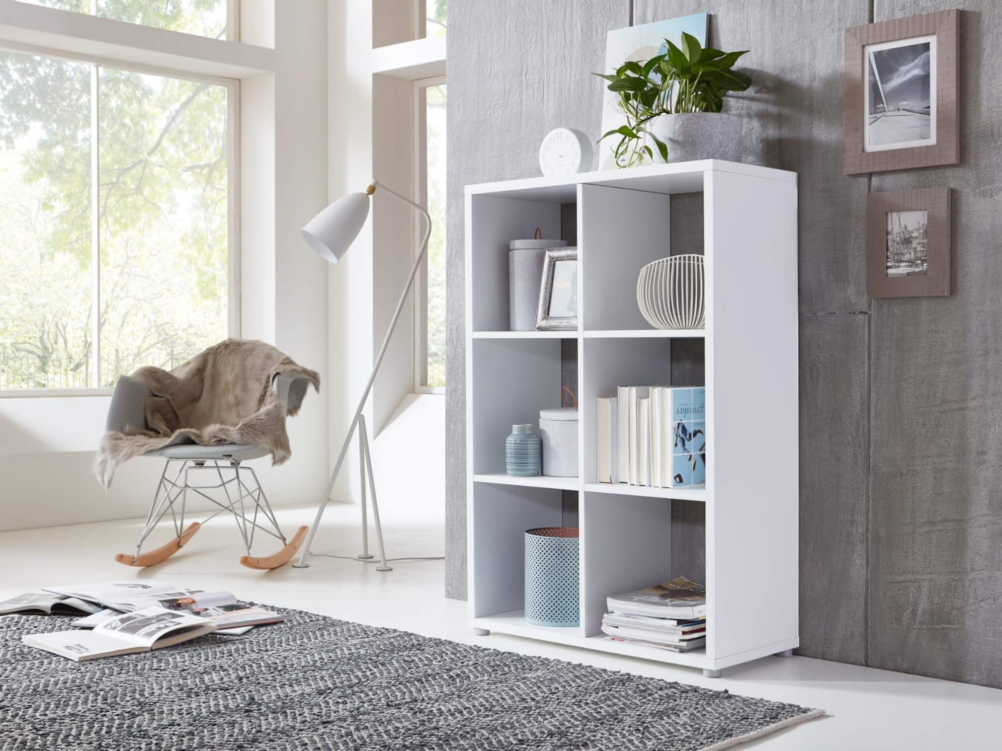 BMG Möbel Standregal NIZZA, Aktenregal, Würfelregal, Raumteiler mit 6 Fäche günstig online kaufen