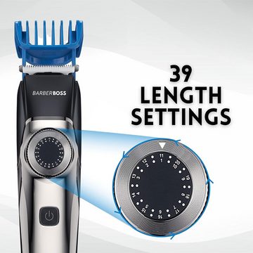 BARBERBOSS Haarschneider, Elektrischer Bartschneider und Rasierer zum Trimmen Stylen Rasieren, mit Perfekte Schnitte, präzise Einstellungen & lange Akkulaufzeit