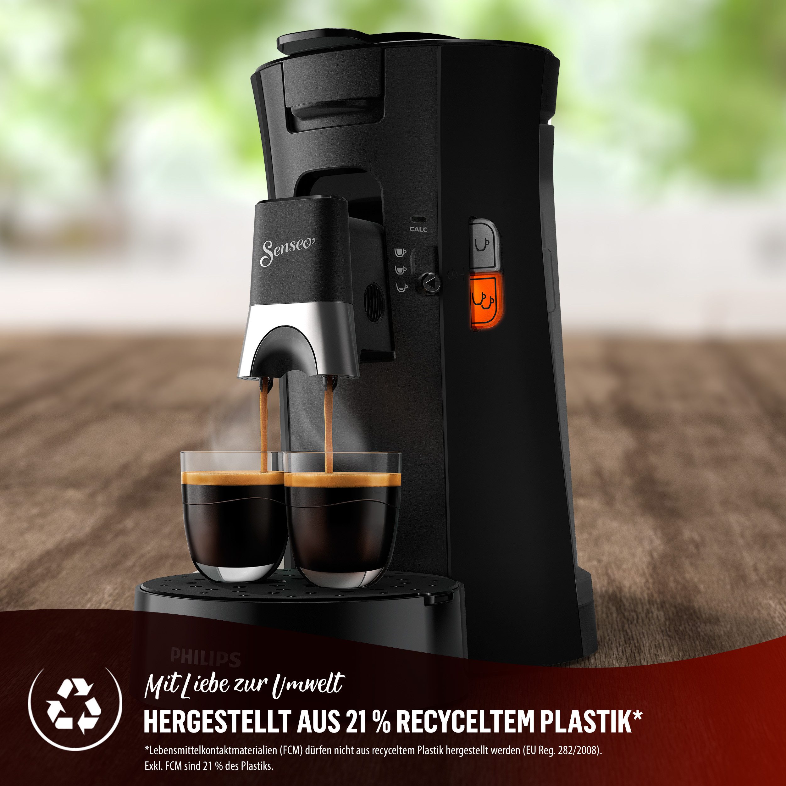 Philips Senseo Kaffeepadmaschine Select CSA230/69, mit drei Kaffee-Einstellungen, aus 21% rec. Plastik, 100 Senseo Pads kaufen und bis zu 33 € zurückerhalten