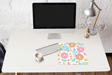 MuchoWow Gaming Mauspad Süßigkeiten - Donuts - Muster (1-St), Mousepad mit Rutschfester Unterseite, Gaming, 40x40 cm, XXL, Großes