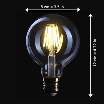 Crown LED Halogenlampe Smart Filament Glühbirne Fl08_S E27 Fassung Dimmbar 6w 2700k Warmweiß, 3Xklassisch