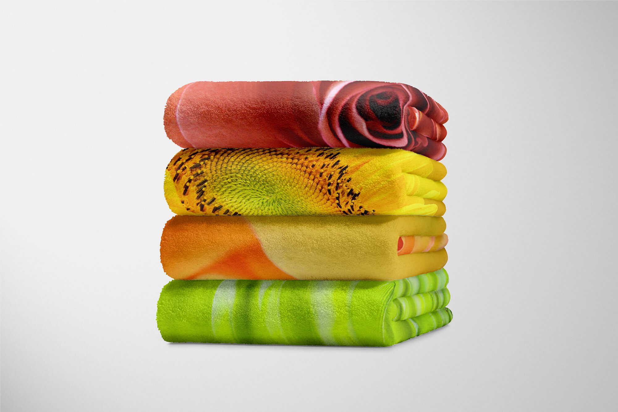 Sinus Art Handtücher Handtuch Strandhandtuch mit Handtuch Baumwolle-Polyester-Mix Kuscheldecke (1-St), Blume Bl, Saunatuch Fotokunst Fotomotiv