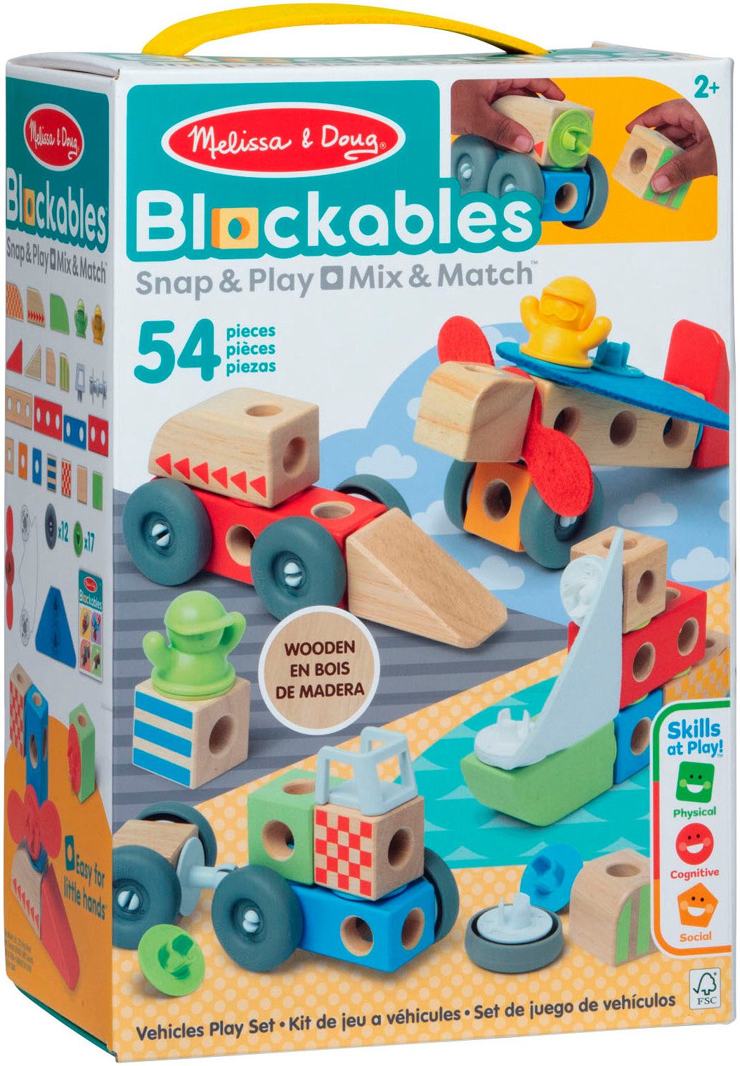 Spin Master Melissa & Doug Blockables Fahrzeuge Spielbausteine, (54 St)