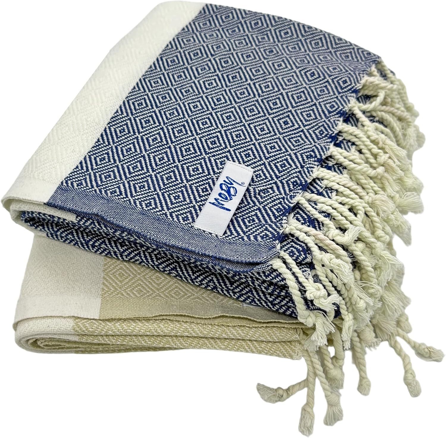 livessa Strandtuch Meby Strandtuch - Saunatuch - Turkish Hamamtuch - Baumwolle Handtücher, Baumwolle, Größe 90x180 cm - 100% Baumwolle