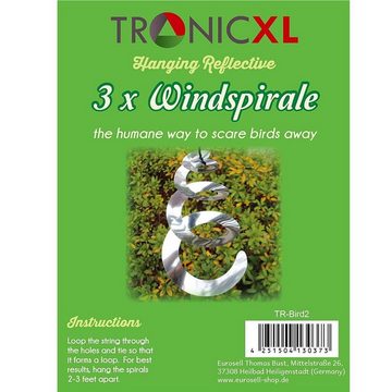 TronicXL Vogelabwehr-Windspiel 6X Windspirale Vogelabwehr Reflektierend Vogelschreck Spirale Tauben