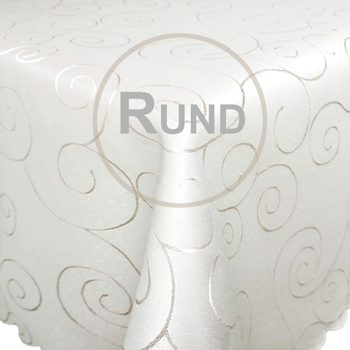 Bronze Tischdecke ORAMENTE Tischdecke Offwhite Creme Rund 160 cm bügelfrei, strapazierfähig, bügelfrei