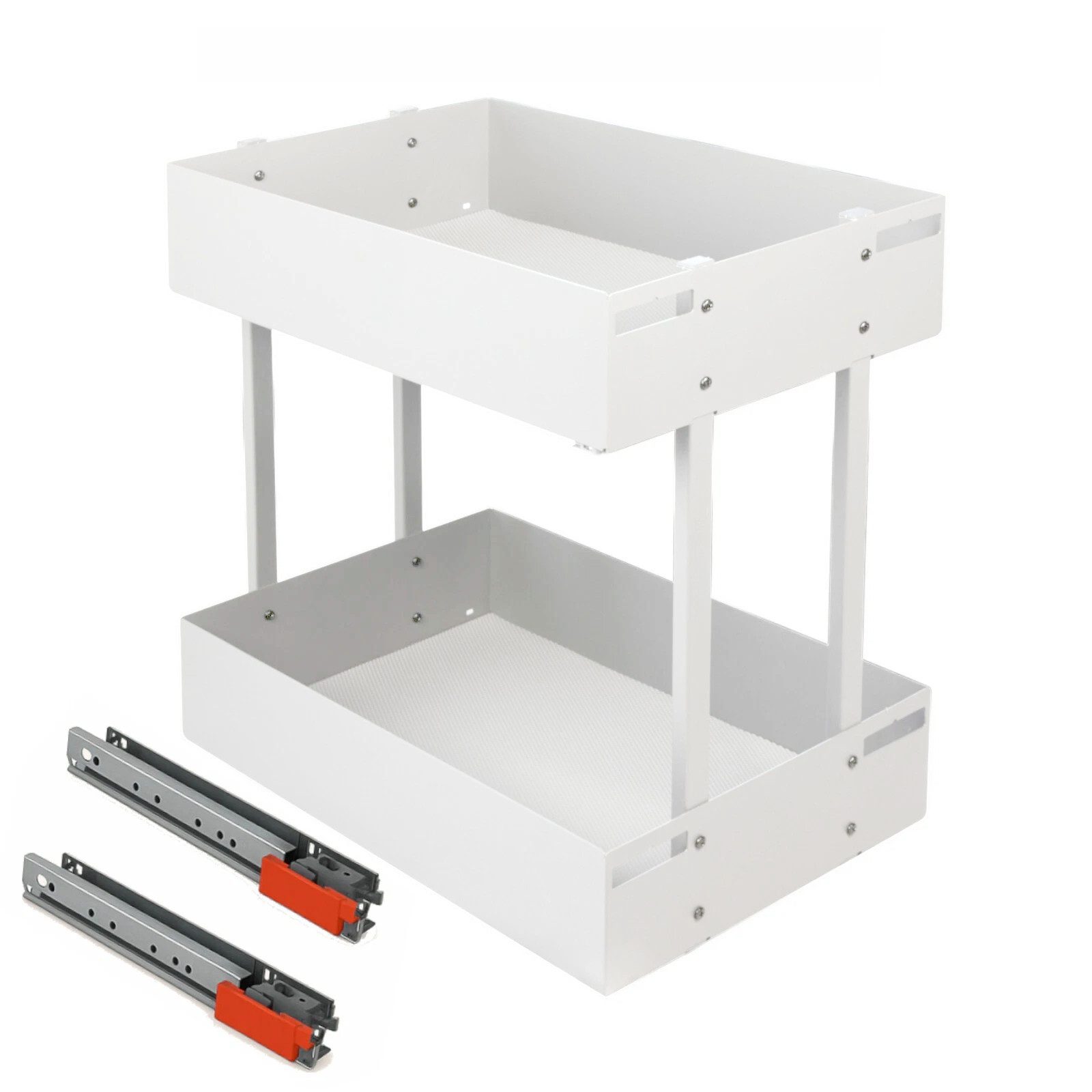 Prima-Online Auszugsunterschrank Küchenschrank Auszug 2 Etagen mit Blum Schien Möbel 25-60 cm Weiß