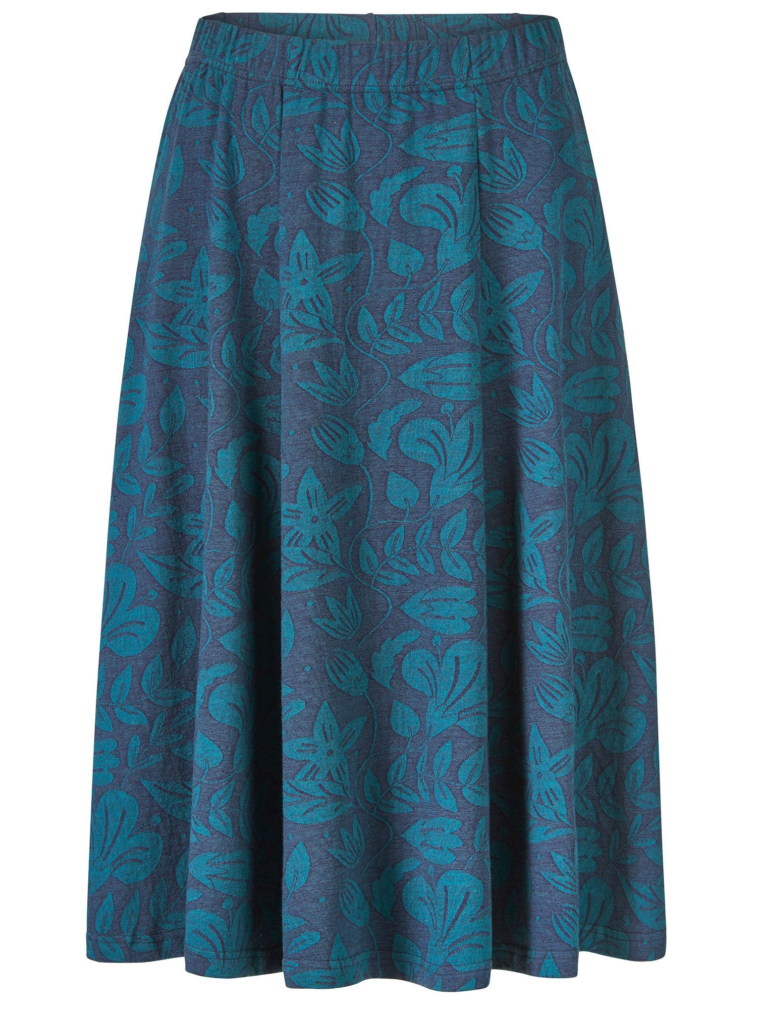 Himalaya Clothing Jerseyrock Damen ausgestellter casual Midirock aus GOTS Bio-Baumwolle Jacquard Schmeichelhafter Fall mit leichtem Stretch und bequemem Gummizug