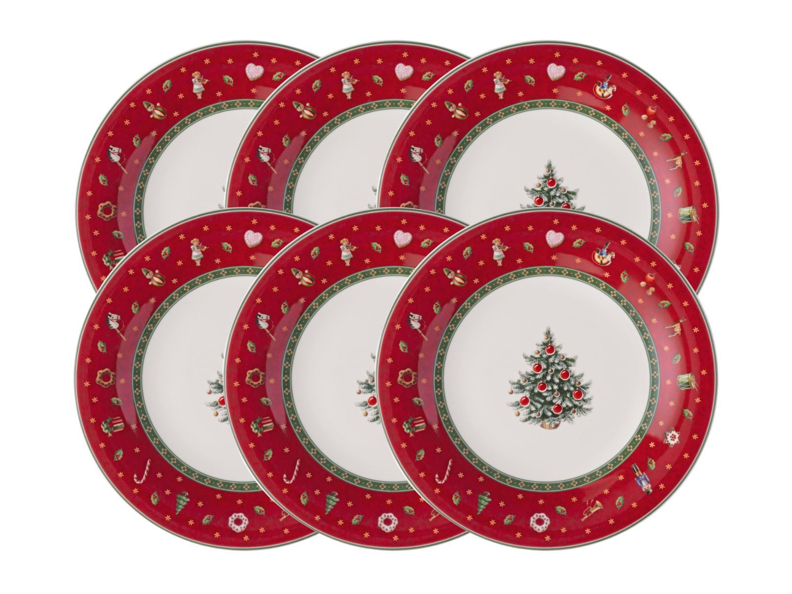 Villeroy & Boch Тарелки-Set Toy's Delight Specials Frühstücks-/Dessertteller rot 21,5cm Set6, Premium Porcelain