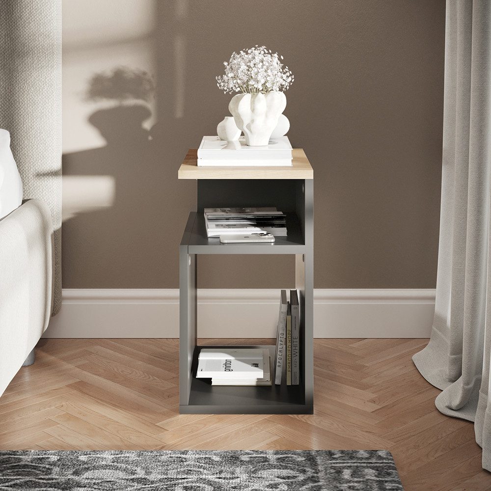 Vicco Nachtschrank Elios, Anthrazit/Goldkraft Eiche, 25 x 65.3 cm günstig online kaufen