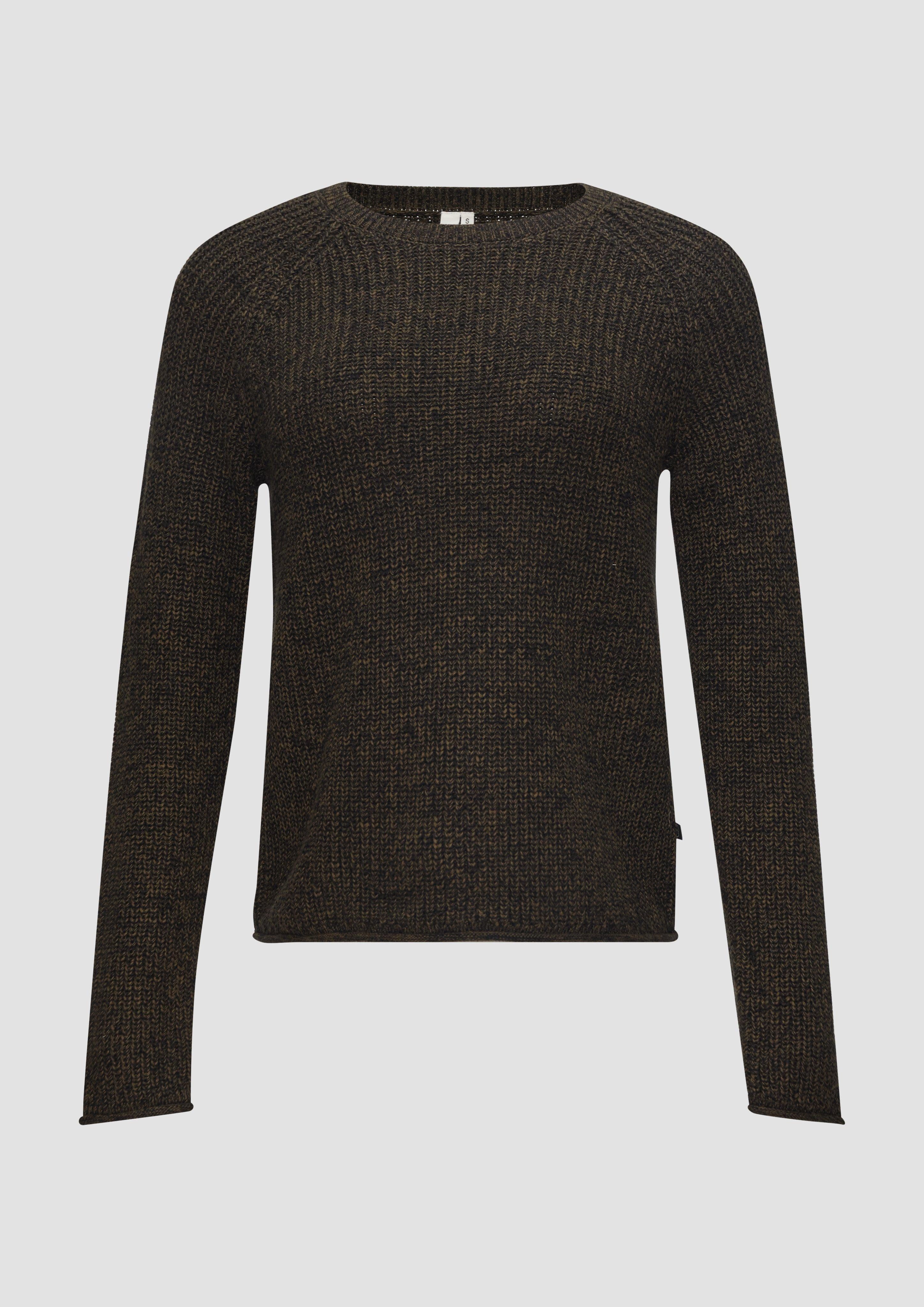 QS Strickpullover Melierter Strickpullover mit Raglanärmeln günstig online kaufen