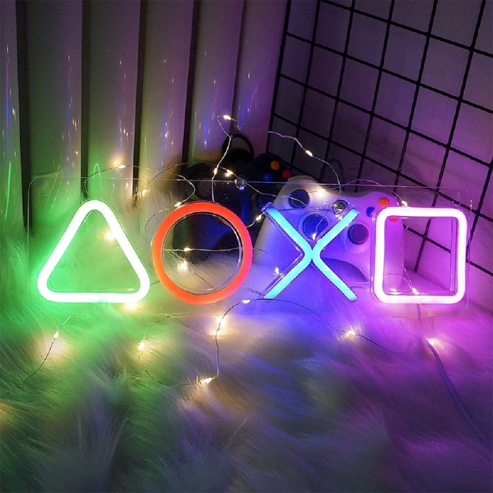 LED deko,Icons Light room Leuchtschild XDOVET Spieltaste wanddeko,gaming led LED-Stripe-Profil