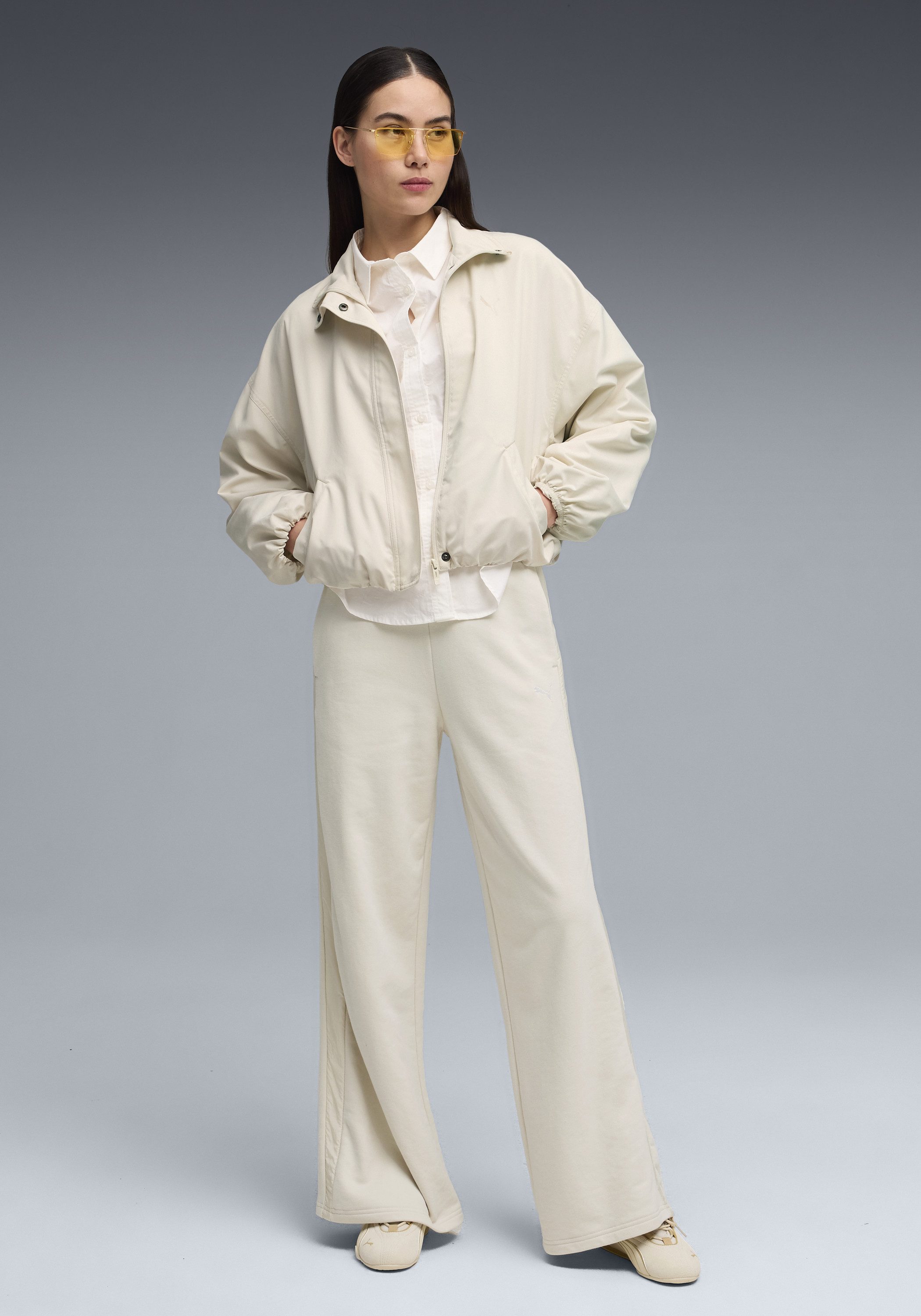 PUMA Trainingshose HER COMFORT HIGH-WAIST WIDE LEG PANTS TR hoher Bund, weites Bein, mit Eingrifftaschen, sportlicher Stil