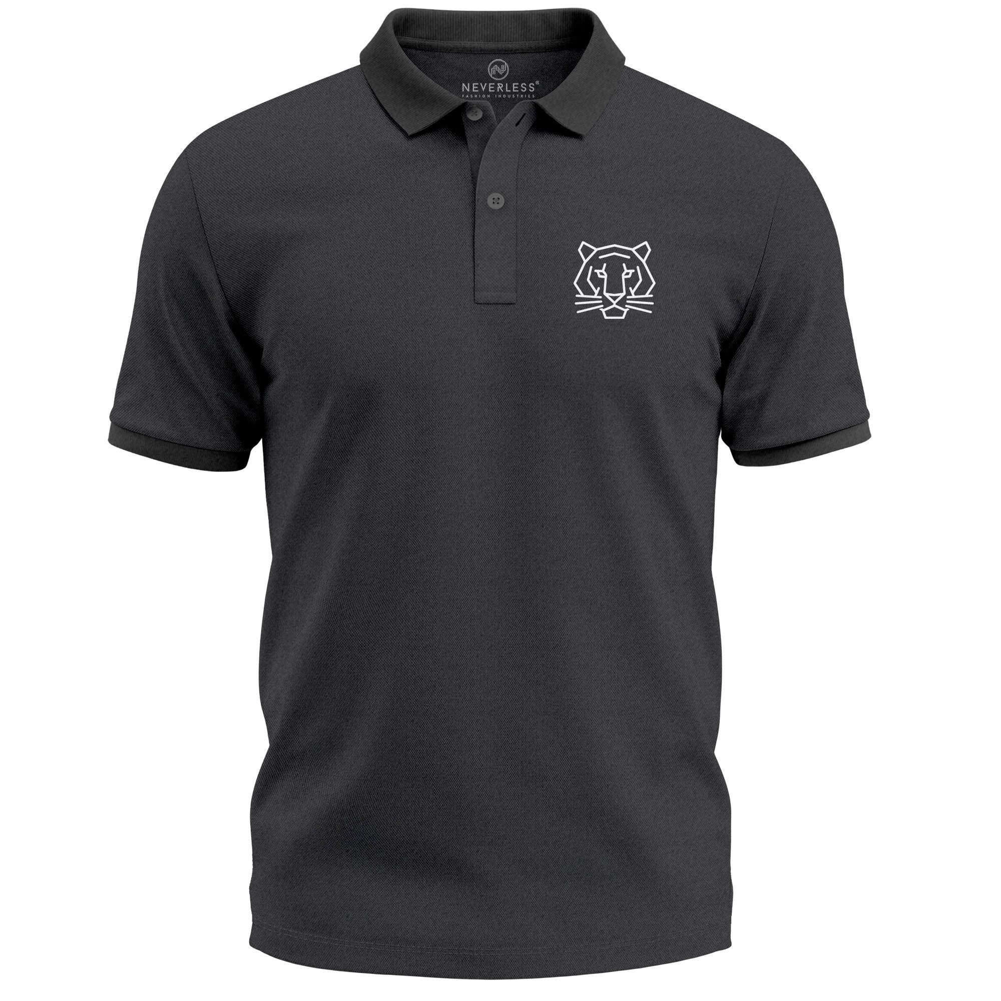 Poloshirt Poloshirt Herren Tiger Tierlogo im Polygon-Stil – Kurzarm Polo Sommer