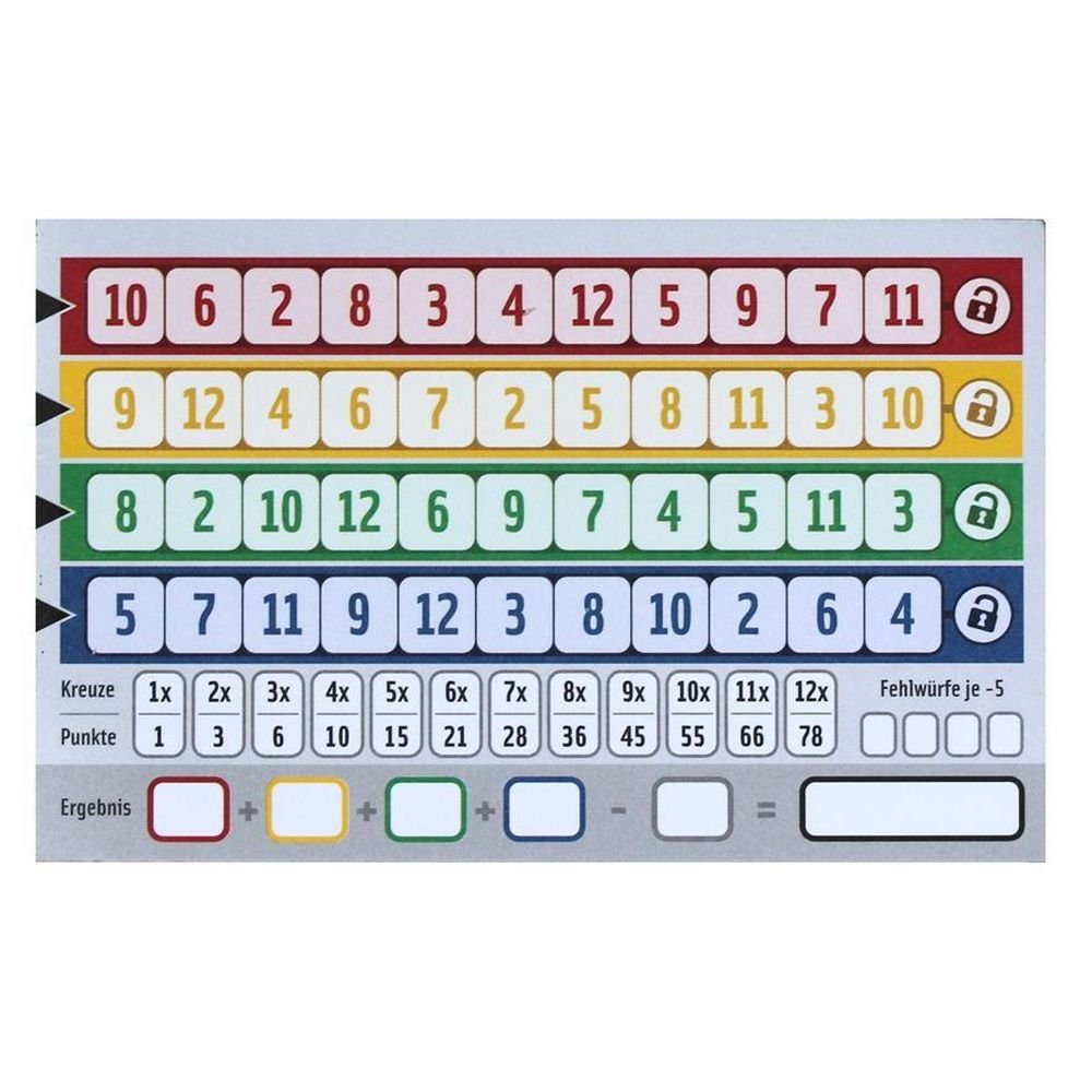 NSV Spiel Qwixx gemiXXt 2 neue Spielvarianten / Zusatzblock