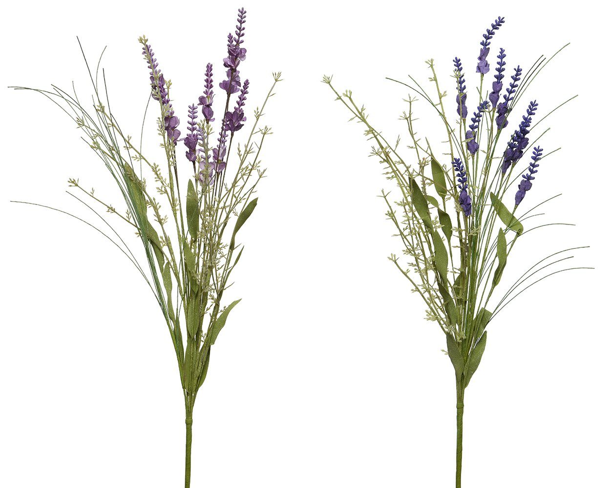 1 decorations, sortiert Decoris Zweig Stück / season 75cm grün Kunstpflanze, Lavendel lila Kunstblumen