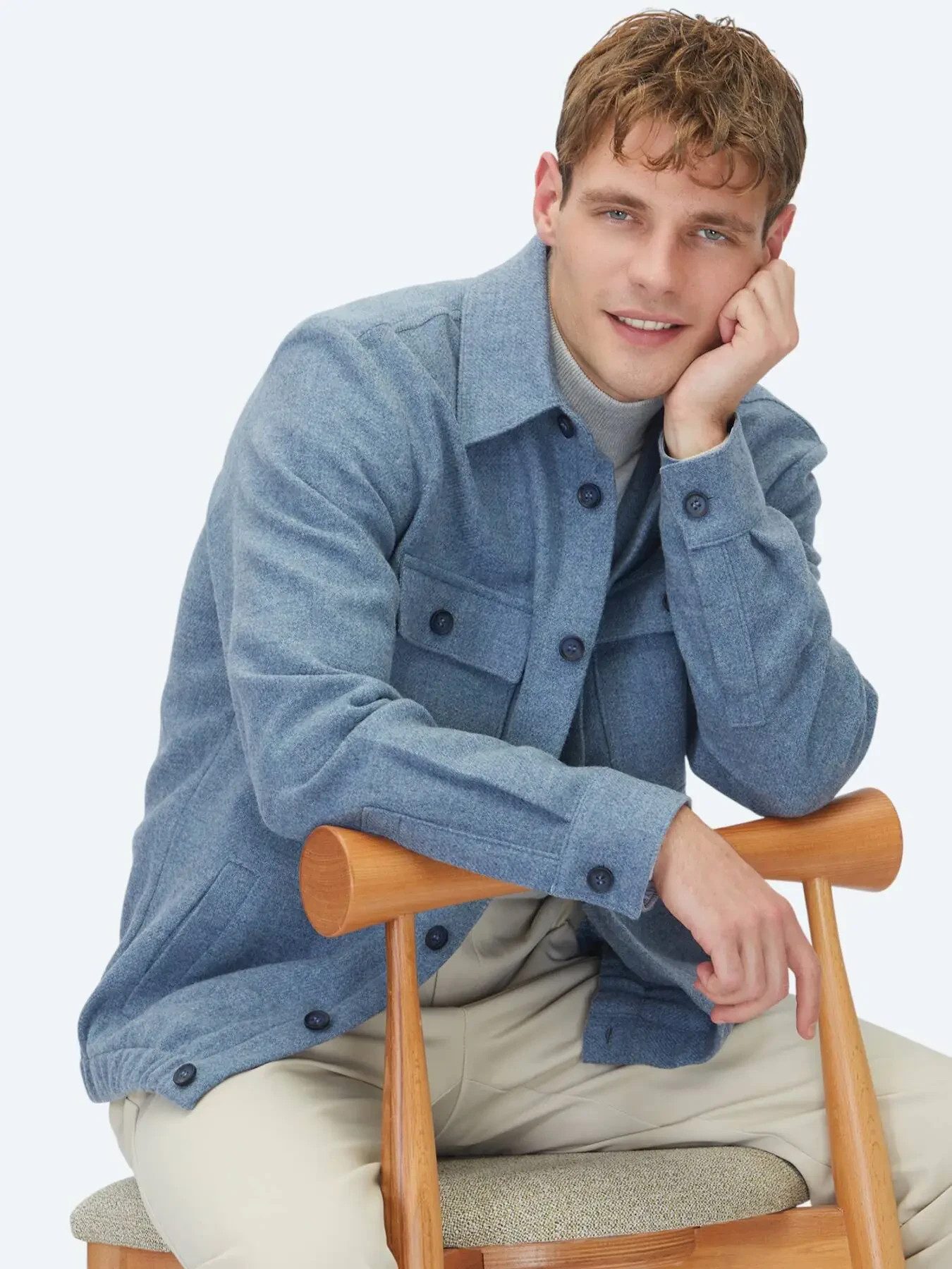 KİP Hemdbluse Blaues Overshirt