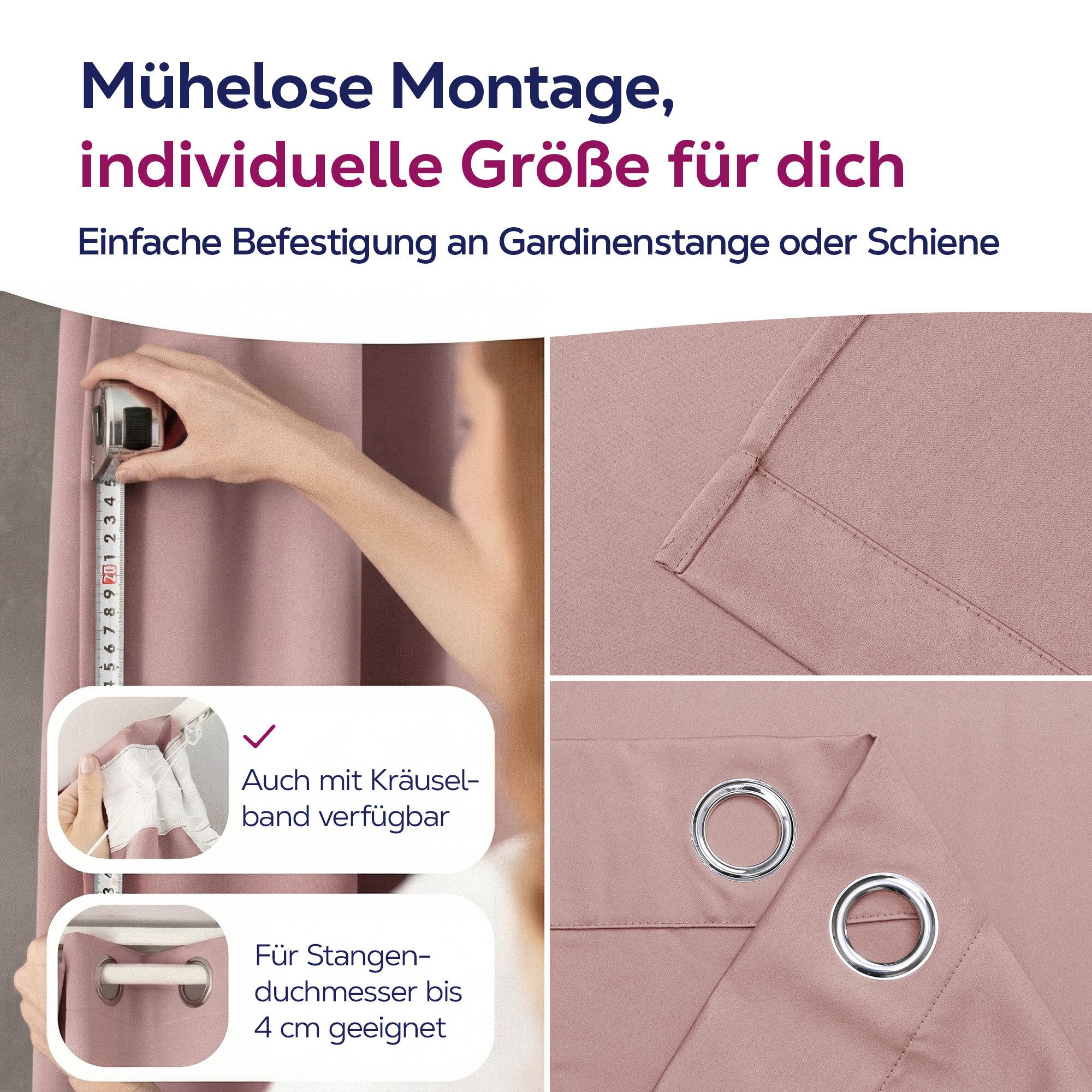 Beautex Verdunkelungsvorhang mit Ösen Vorhang, Gardine blickdicht abdunkelnd (1 St), Ösen, verdunkelnd, Blackout, blickdicht, waschbar, Ösenaufhängung, Farbwahl – Bild 5 von 5