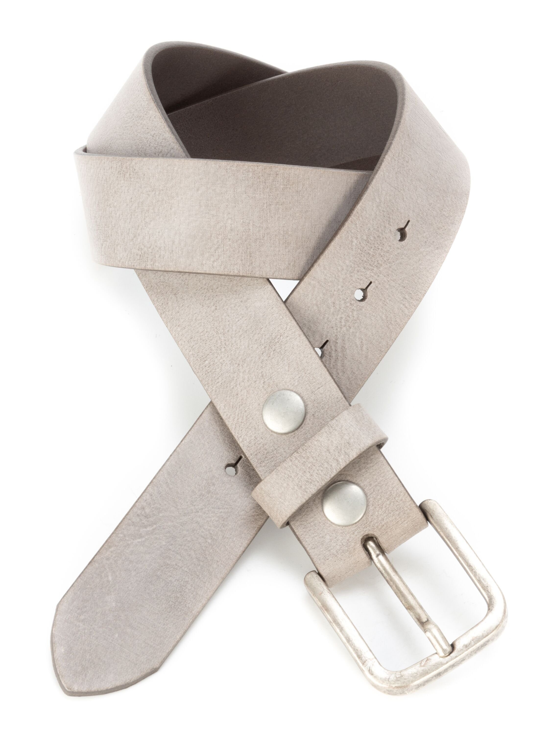 BA98-Cologne Ledergürtel weich, aus Grau angenehm weichem Leder austauschbarer Schließe mit