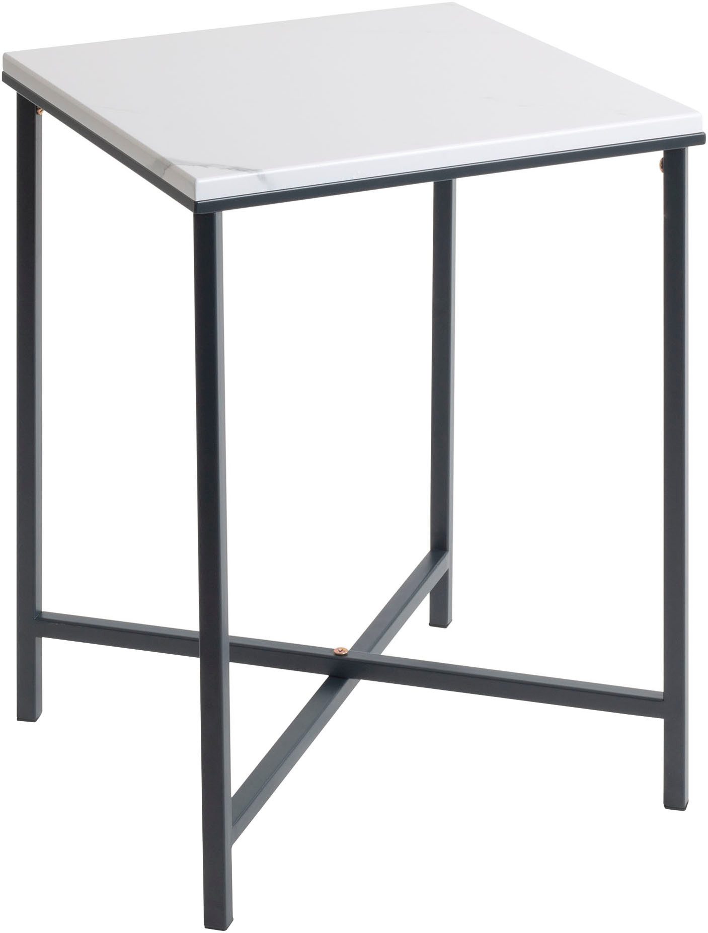 HAKU Beistelltisch Sofatisch, Wohnzimmertisch (1-St), quadratisch - aus Metall Anthrazit B/T/H 39/39/55 cm