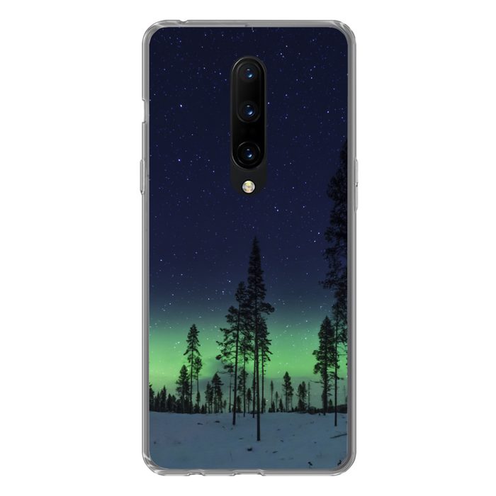 MuchoWow Handyhülle Nordlicht - Schnee - Bäume - Natur - Grün Phone Case Handyhülle OnePlus 7 Pro Silikon Schutzhülle