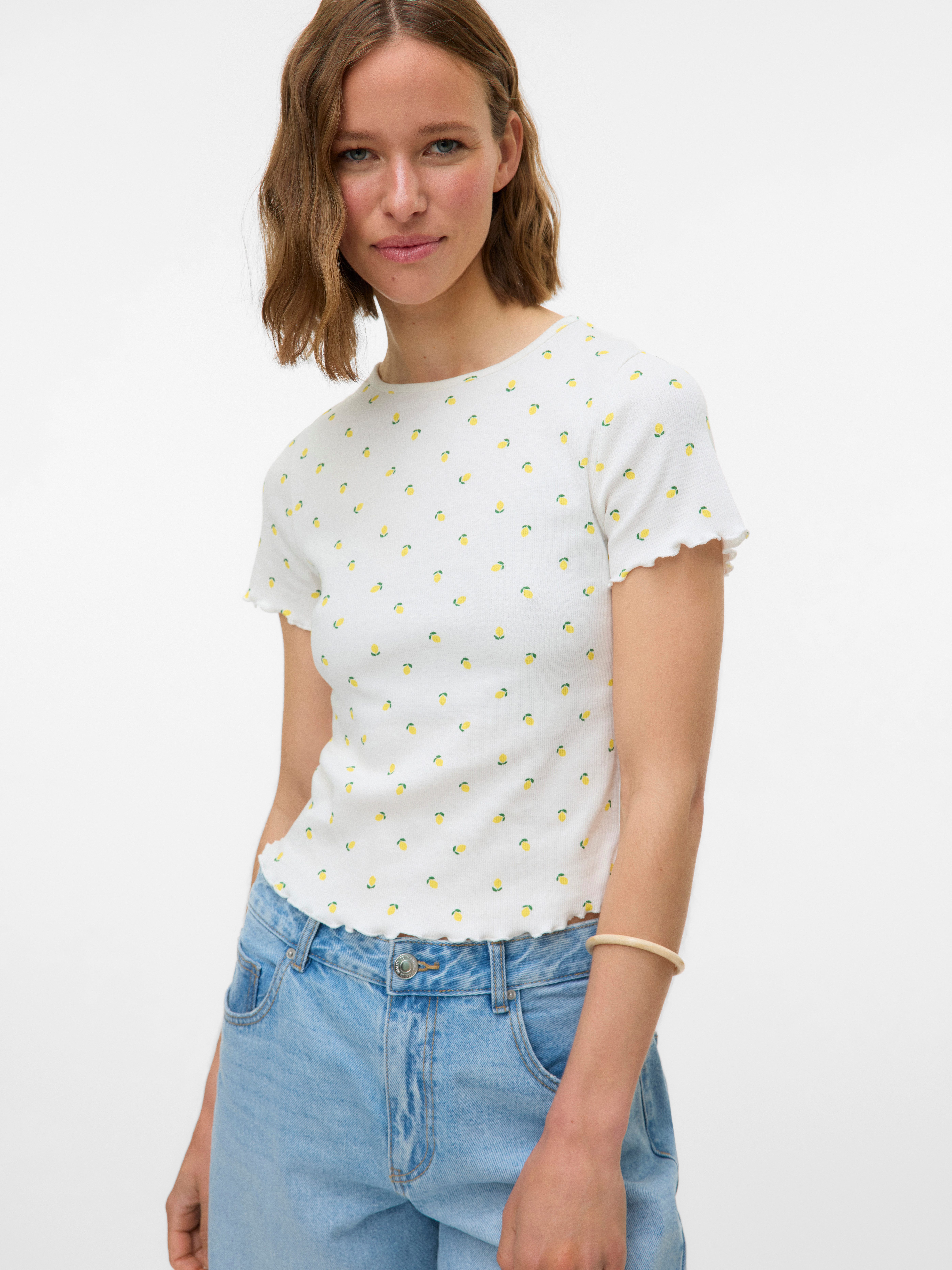 Vero Moda Kurzarmshirt VMHARRY SS O-NECK TOP JRS NOOS