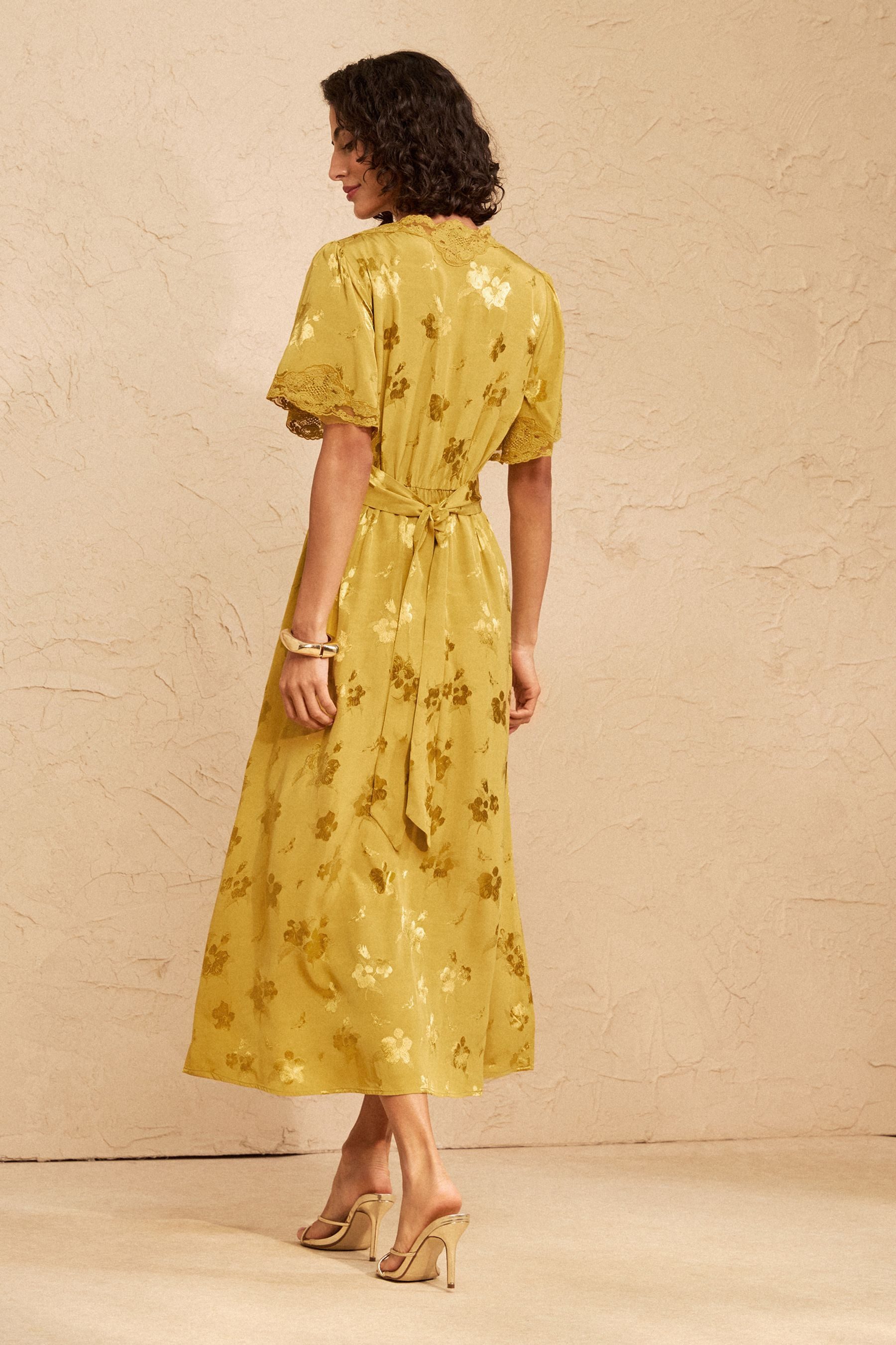 Love & Roses Maxikleid Love & Roses Midaxikleid mit Spitze, Regular (1-tlg)