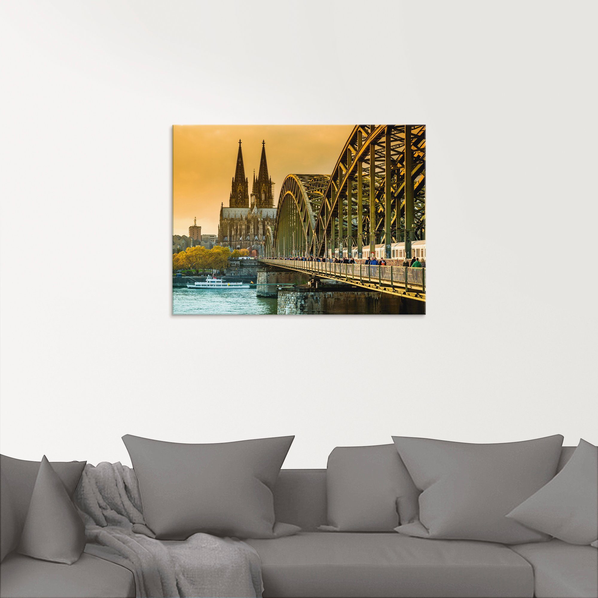 St), Deutschland (1 mit Glasbild Hohenzollernbrücke, Kölner verschiedenen in Größen Dom Artland