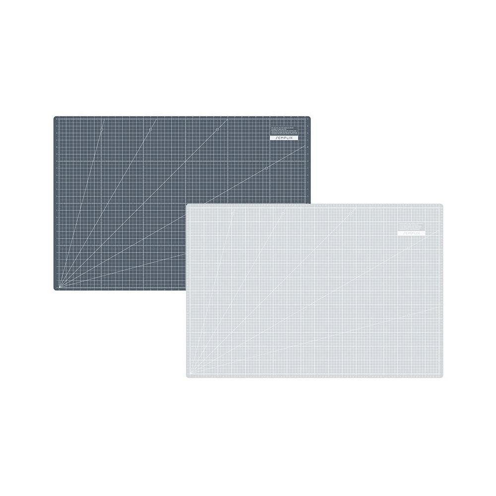 Semplix Schneideunterlage - Schneidematte hellgrau-grau (90 x 60 cm / 35 x 24 inch)