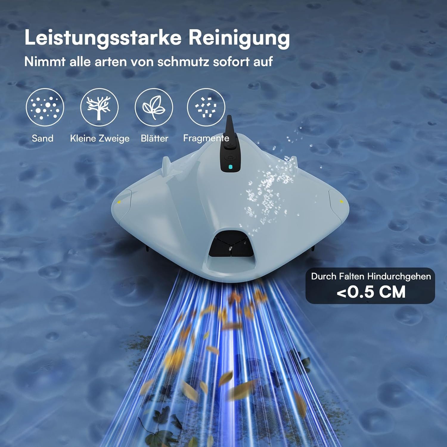 Lydsto Poolbodensauger S2 Poolroboter Akku Boden und Wand, 40W Poolsauger Kabellos, (1-St)