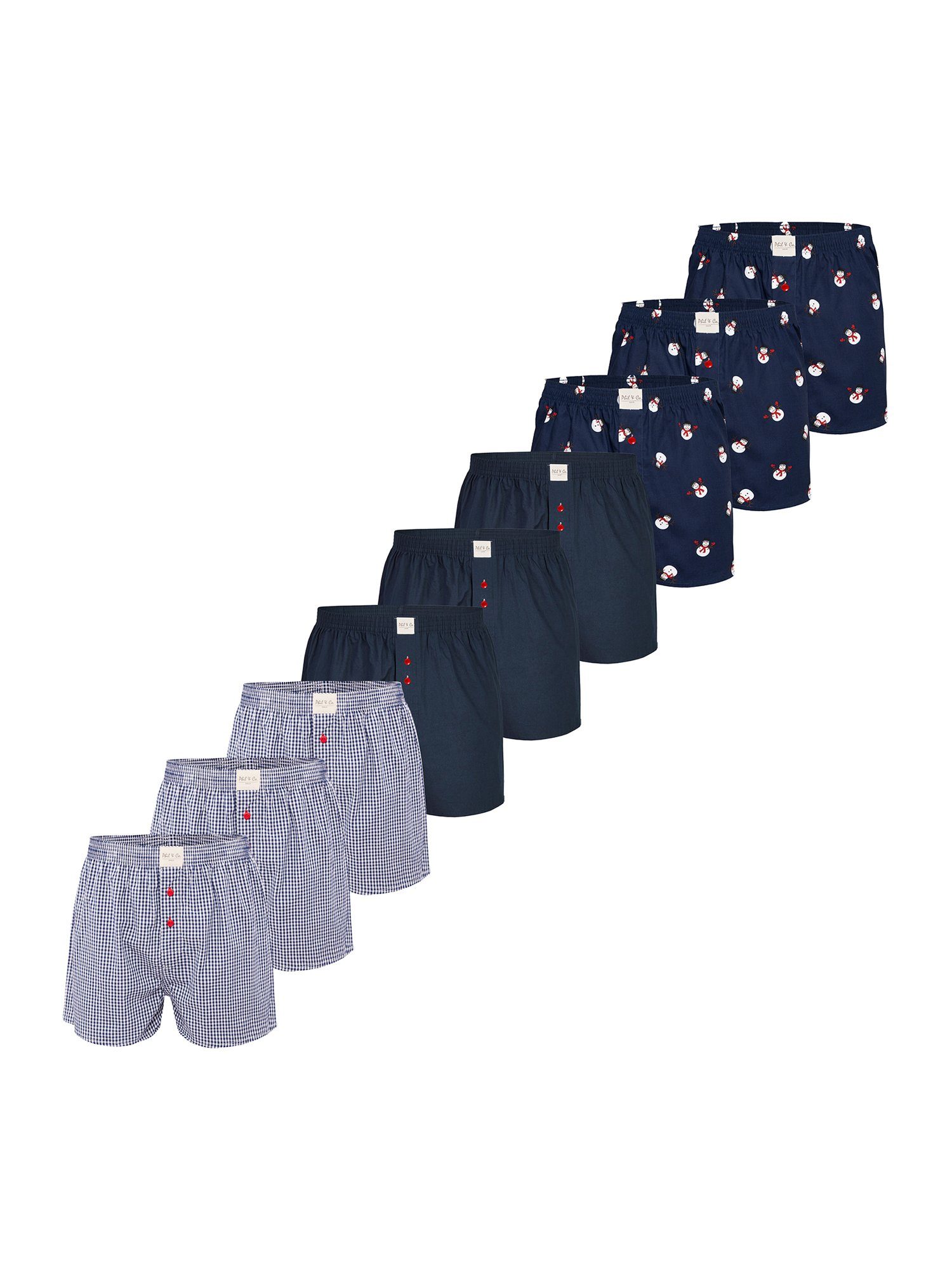 (9-St) Pack Unterhose Unterwäsche Co. 9er Mix2 Phil Boxer & Christmas Boxershort Boxer