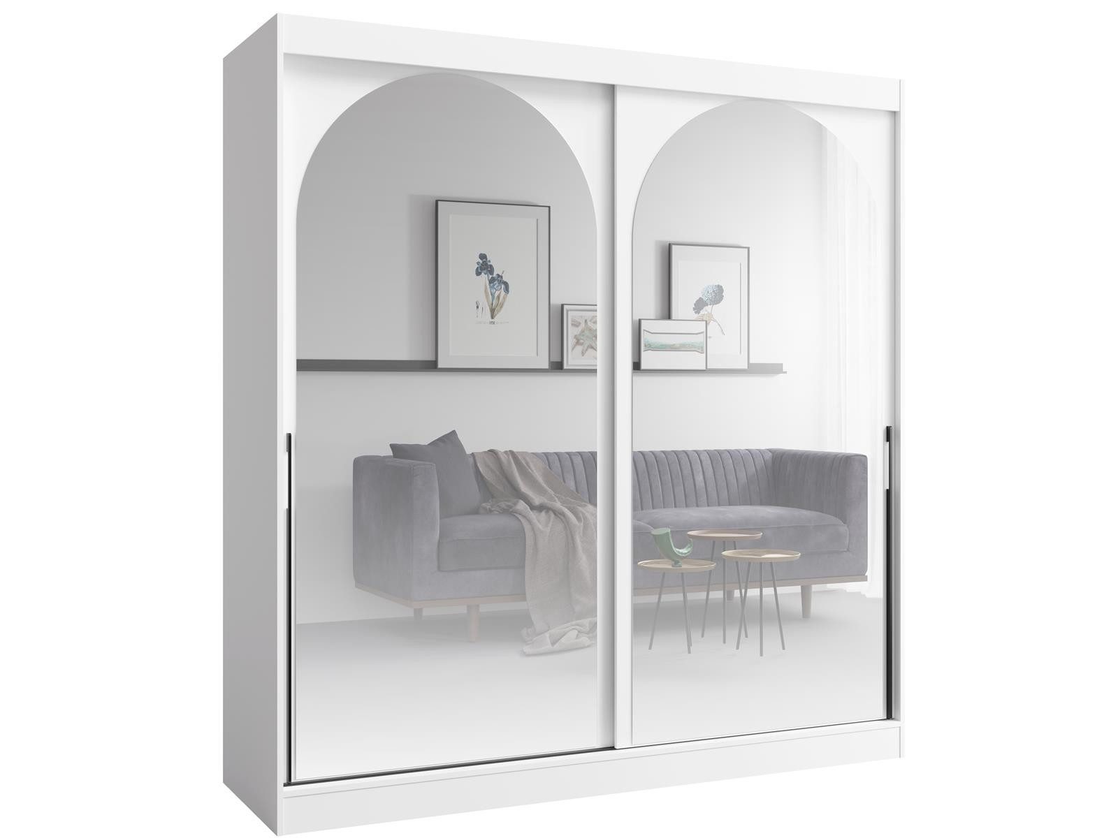 Compleo Schwebetürenschrank mit Spiegel, Breite: 200 cm, Kleiderschrank Kaschmir, Modern design