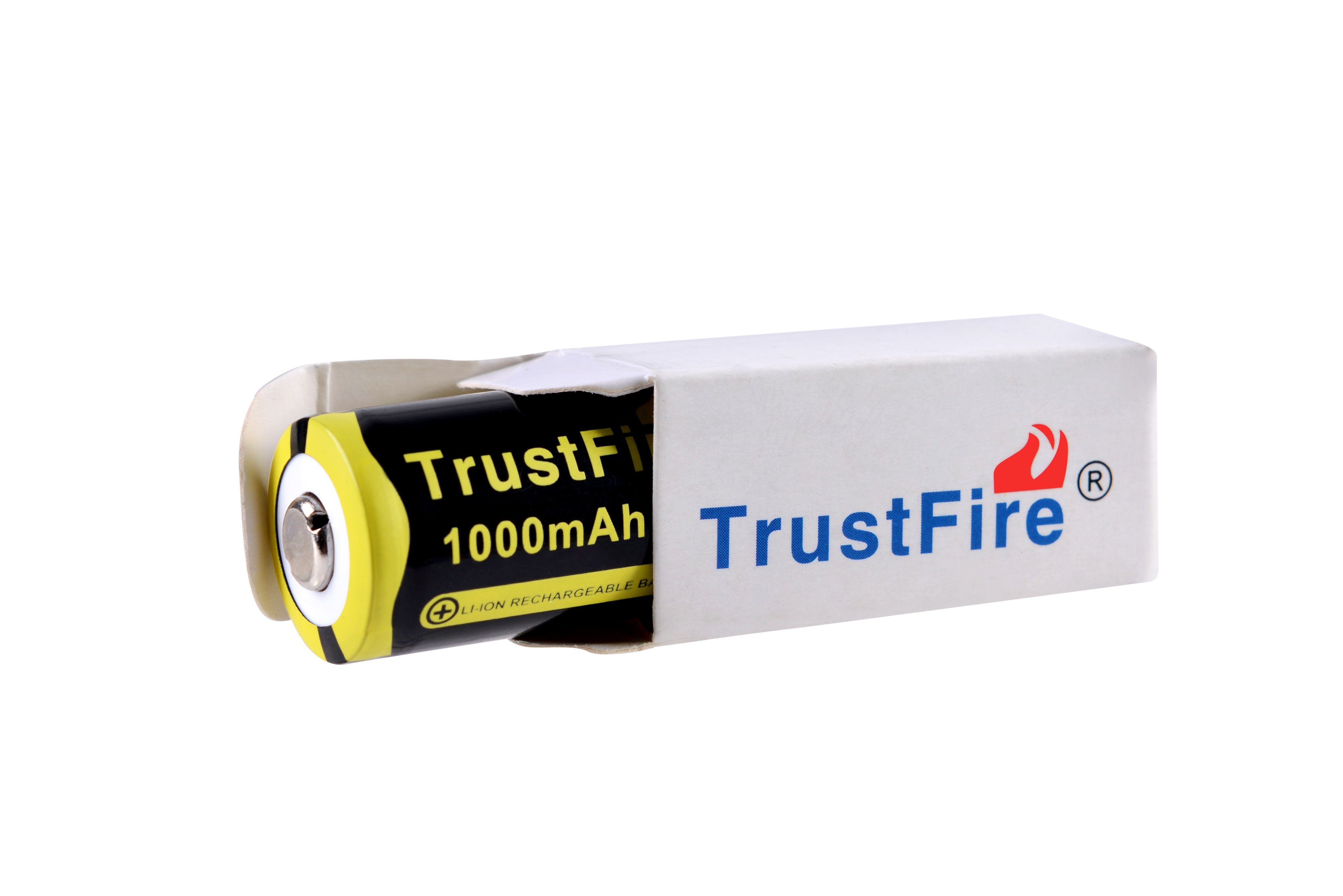 Li-Ionen wiederaufladbar Pack 1000mAh mAh, Akku 1000 3V 2er Akku 17335 Trustfire