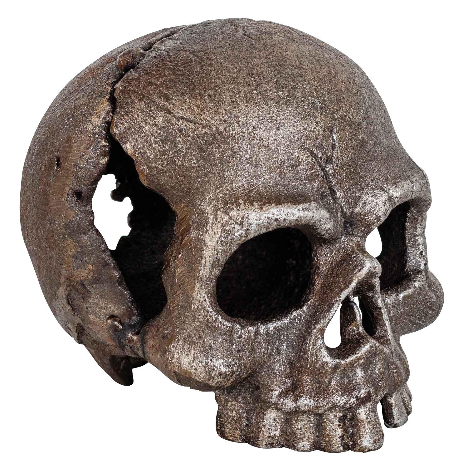 Aubaho Eisen Kerzenständer Antik-Stil Teelichthalter Skulptur Figur Kerzenständer Totenkopf