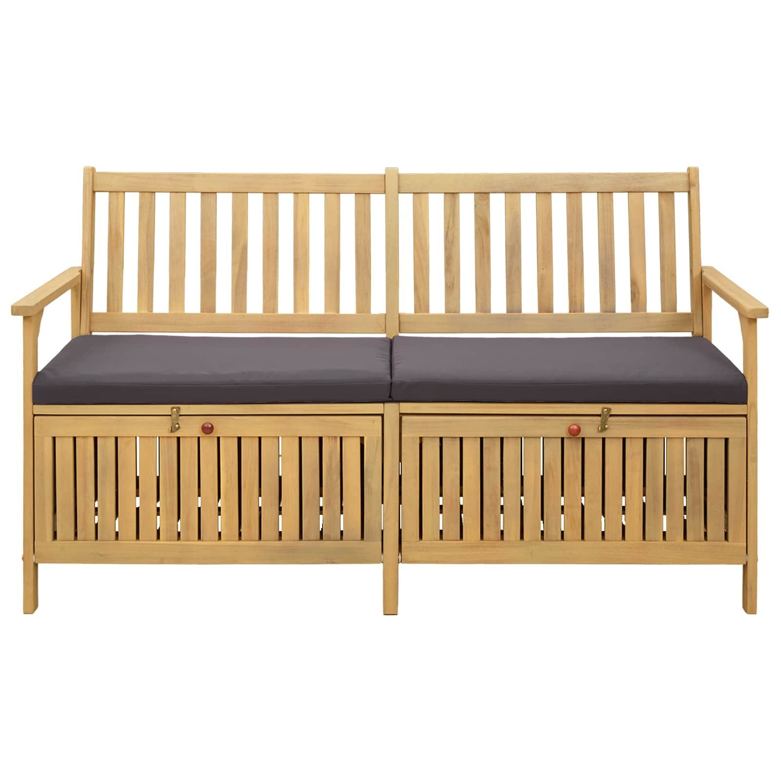 vidaXL Gartenbank Garten-Aufbewahrungsbank 2 -Seater 148 x 63 x 84 cm (1-St)