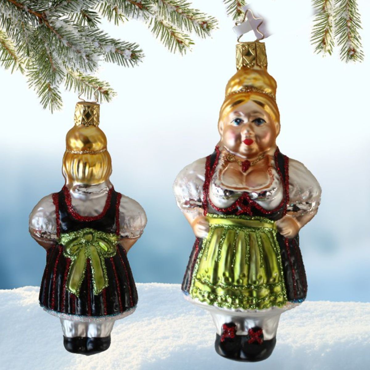 INGE-GLAS® Christbaumschmuck INGE-GLAS Weihnachts-Hänger (1-tlg) Resi