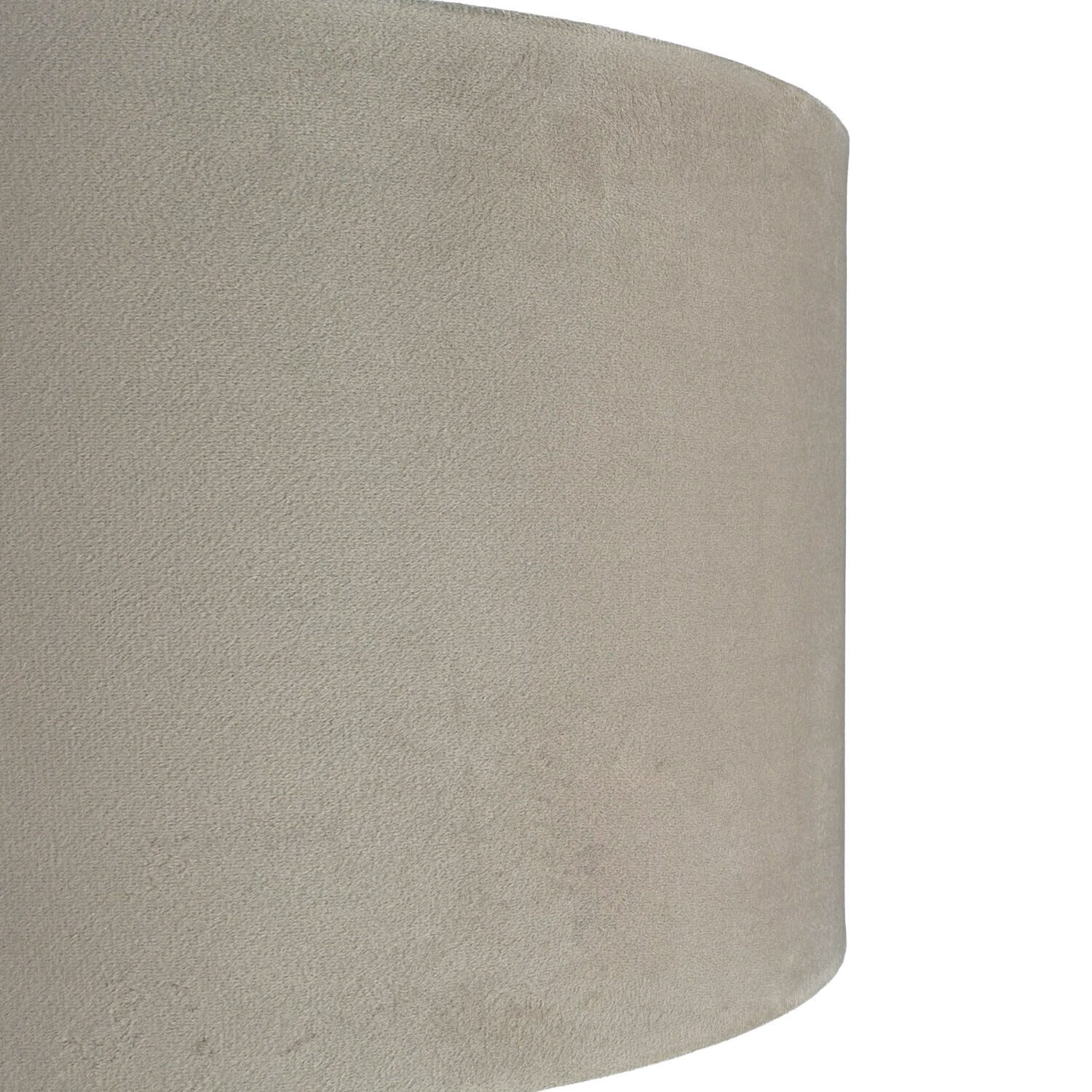 Licht-Erlebnisse Lampenschirm GIRONA, in Taupe Silber gebürstet Ø 38 cm Stoff Modern Flur – Bild 5 von 5
